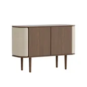 Komody - Brązowo-beżowa niska komoda w dekorze dębu 109x75 cm Treasures – UMAGE - miniaturka - grafika 1