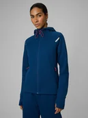 Bluzy damskie - 4F Bluza dresowa slim z kapturem damska - turkusowa XS - miniaturka - grafika 1