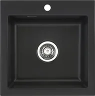 Zlewozmywaki - Zlew SystemCeram MERA 51 NIGRA 87 (czarny mat) (50010187) - miniaturka - grafika 1
