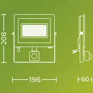 Lampy ogrodowe - Reflektor zewnętrzny LED Philips Lois UE Sensor, 24 W, 3000 K IP65 - miniaturka - grafika 1