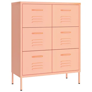 Różowa stalowa szafka gospodarcza z szufladami E6-H61 - Szafki do salonu - miniaturka - grafika 1