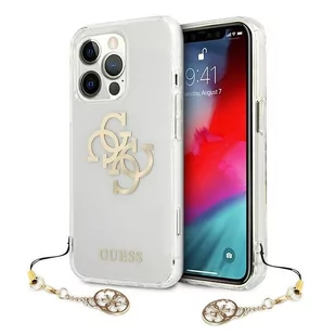 Guess 4G Big Logo Charm Gold- Etui iPhone 13 Pro złoty charms 3666339024734 - Etui i futerały do telefonów - miniaturka - grafika 1