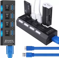 Huby USB - HUB USB ROZDZIELACZ 4 PORTÓW ROZGAŁĘŹNIK USB 3.0 - miniaturka - grafika 1