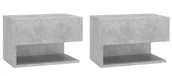 Szafki nocne - Zestaw szarych wiszących szafek nocnych N5-E70 - miniaturka - grafika 1