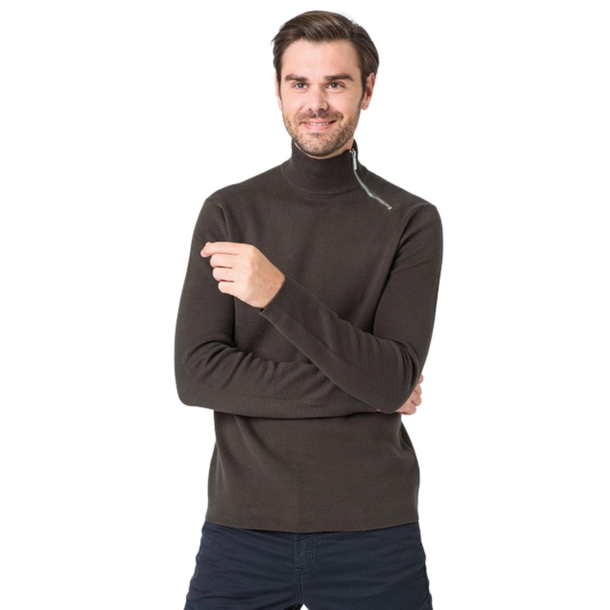 Sweter męski Only & Son Luke Life golf bawełniany khaki-S