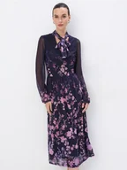 Sukienki - Mohito - Sukienka midi z wiązaniem przy szyi - granatowy - miniaturka - grafika 1