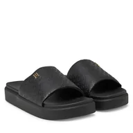 Klapki i japonki damskie - Klapki Tommy Hilfiger Platform Monogram Poolslide FW0FW08526 Czarny - miniaturka - grafika 1