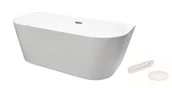Wanny - Wanna wolnostojąca Besco Vica New 160x80 cm owalna biały połysk klik klak bialy WAS-160VNBI - miniaturka - grafika 1