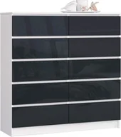 Komody - Elior Komoda do salonu biała + grafit połysk - Zolari 4X - miniaturka - grafika 1