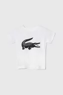 Koszulki dla dziewczynek - Lacoste t-shirt dziecięcy kolor biały z nadrukiem - miniaturka - grafika 1