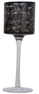 Kieliszki - Kielich szklany czarny w twarze wysoki - miniaturka - grafika 1