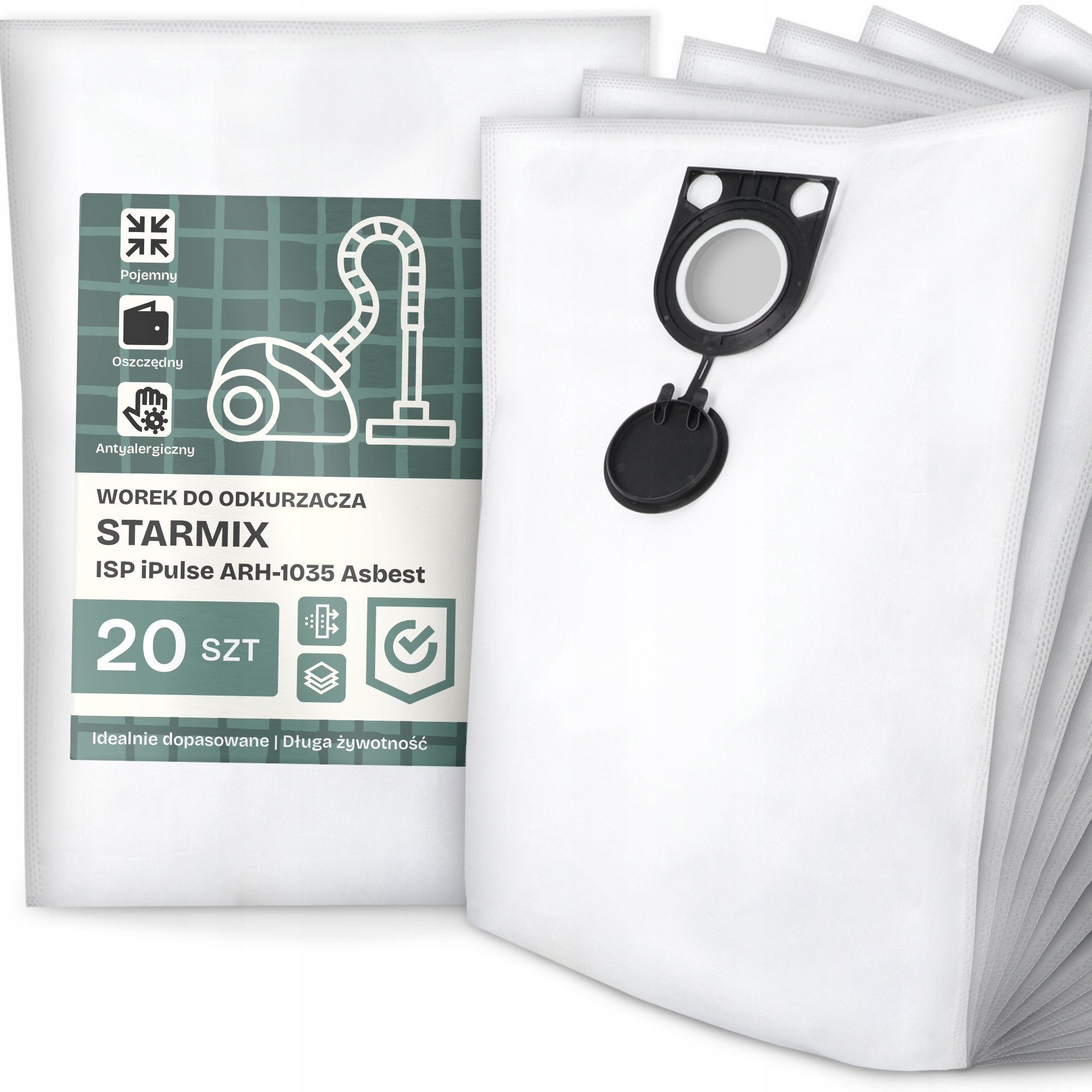 20x Worek do Odkurzacza Starmix Isp iPulse ARH-1035 Asbest Syntetyczny G9