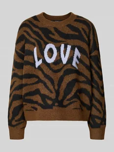 Sweter z dzianiny o kroju regular fit z dodatkiem wełny model ‘NEWKAI’ - Swetry damskie - miniaturka - grafika 1