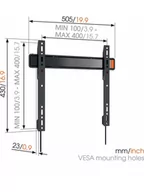 Uchwyty do telewizora - Vogels W50070 Płaski uchwyt do telewizora - miniaturka - grafika 1