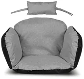 Poduszki ogrodowe - Poduszka Ogrodowa 112X113 Cm Na Krzesło Wiszące Bocianie Gniazdo Wodoodporna Szara - miniaturka - grafika 1