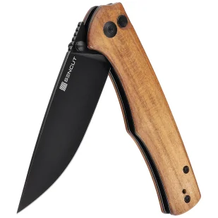 Nóż składany Sencut Crowley Guibourtia Wood, Black Stonewashed D2 (S21012-5) - Noże - miniaturka - grafika 5