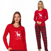 Piżamy damskie - ŚWIĄTECZNA PIŻAMA BAWEŁNIANA DAMSKA DŁUGI RĘKAW XL - miniaturka - grafika 1