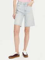 Spodnie sportowe damskie - Tommy Hilfiger Szorty jeansowe WW0WW44388 Niebieski Relaxed Fit - miniaturka - grafika 1