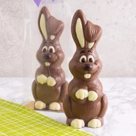 Czekolada - Czekoladowy zajączek z oklapniętym uchem duży - czekolada mleczna - miniaturka - grafika 1