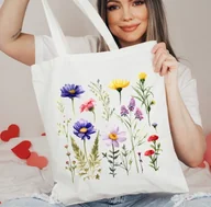 Torby i wózki na zakupy - Torba na zakupy SHOPPER BAWEŁNIANY polnekwiaty5 - miniaturka - grafika 1