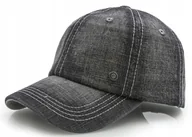 Czapki i chusty sportowe męskie - Czapka bejsbolówka z daszkiem dżinsowa CZARNA - miniaturka - grafika 1