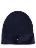 Czapki męskie - Tommy Hilfiger Czapka męska z dodatkiem kaszmiru Mężczyźni Bawełna niebieski jednolity, ONE SIZE - miniaturka - grafika 1