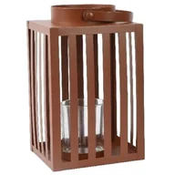 Świeczniki - Lampion Świecznik Metalowy na tealight świecę Brązowy - miniaturka - grafika 1