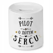 Skarbonki - Dla Pilota Skarbonka na Urodziny na Prezent z Nadrukiem ze Zdjęciem + Opakowanie na prezent (wzór 03) - miniaturka - grafika 1