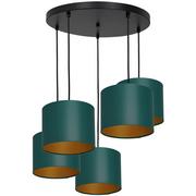 Lampy sufitowe - Luminex Arden 3552 Lampa wisząca zwis 5x60W E27 czarny/zielony/złoty - miniaturka - grafika 1