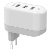 Ładowarki do telefonów - Budi - Ładowarka sieciowa 3x USB, 24W, składana wtyczka (Biały) - miniaturka - grafika 1