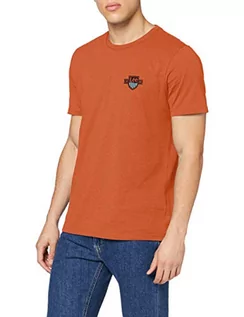 Koszulki męskie - Lee T-shirt męski z logo Chest, pomara?czowy (Desert Orange), S - grafika 1