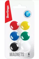 Magnesy - Magnesy okrągłe kolorowe 20mm 6szt - Berlingo - miniaturka - grafika 1
