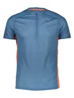 Koszulki sportowe męskie - Mizuno Koszulka sportowa "Trail Dryaeroflow" w kolorze niebiesko-pomarańczowym - grafika 1