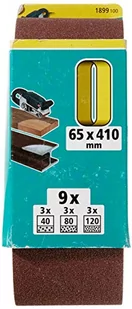 Wolfcraft Taśma szli&#64257;erskia z tkaniny 65 x 410 mm granulacja 40, 80, 120 (9szt.) 1899100 - Materiały ścierne - miniaturka - grafika 1
