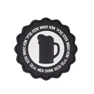 101 Inc. - Naszywka 3D - Real Men Drink Beer - Czarna - 444130-7312 - Odzież taktyczna i umundurowanie - miniaturka - grafika 1