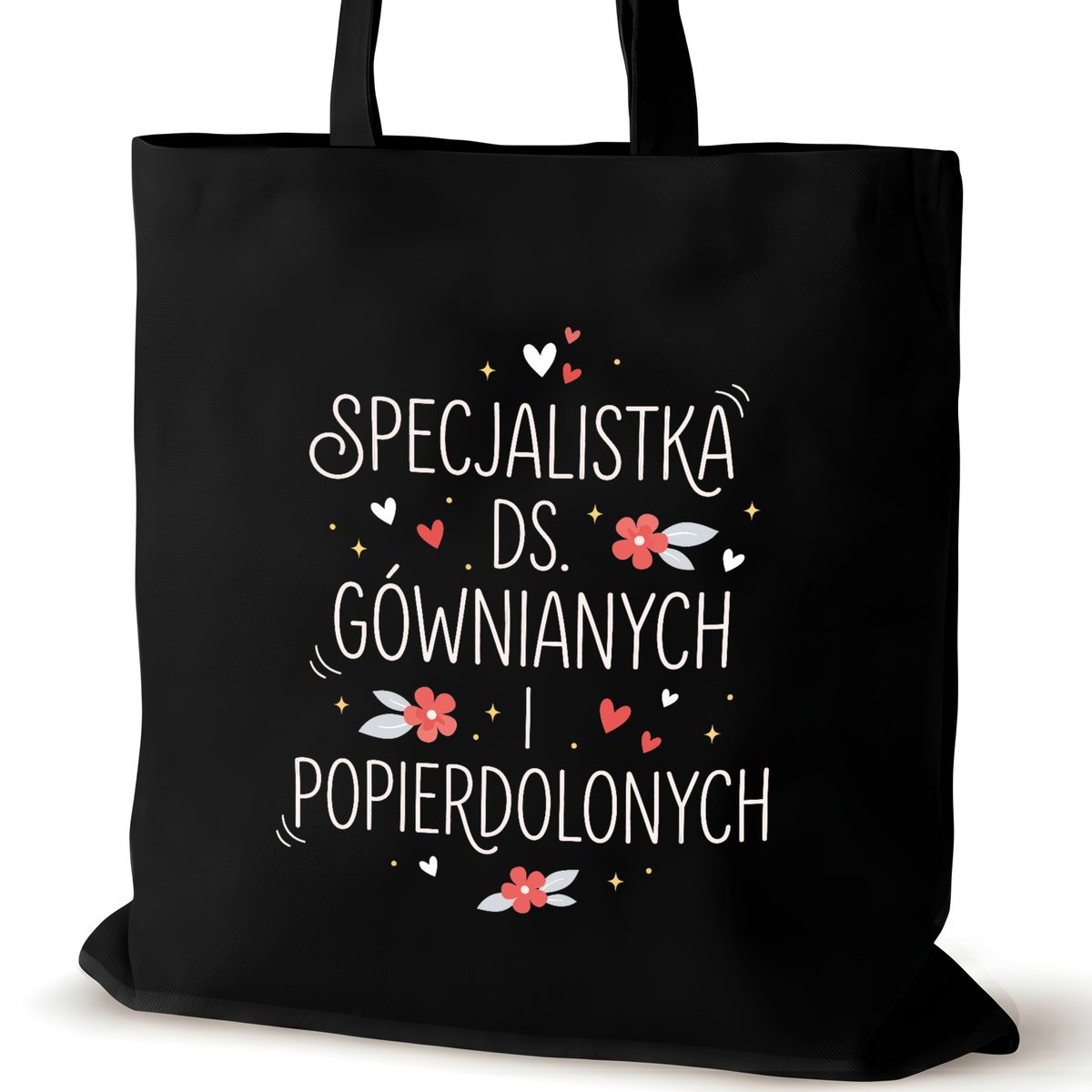Torba bawełniana czarna dla VIRAL na ramię nadrukiem prezent śmieszna