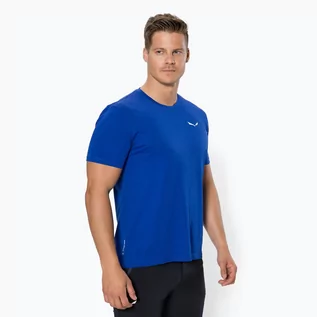 Koszulki sportowe męskie - Salewa Koszulka trekkingowa męska Alpine Hemp Logo 8620 niebieska 28132 - grafika 1