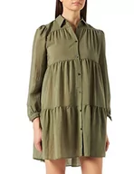 Sukienki - HUGO Karu Damska Sukienka, Ciemny beż 255, 34 - miniaturka - grafika 1