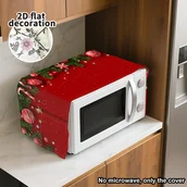 Akcesoria i części do mikrofalówek - TEMU Pokrywa do Mikrofalówki z Torbą na Przechowywanie - Wzory Wiktoriańskie Kwiatowe i Świąteczne (Jemioła, Cukrowe) - : - miniaturka - grafika 1