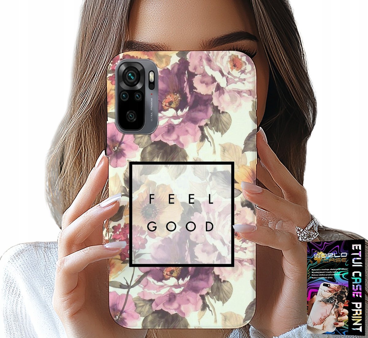 ETUI DO XIAOMI NOTE 10 / 10S - KWIATISTY WZÓR, MODNE DAMSKIE + SZKŁO