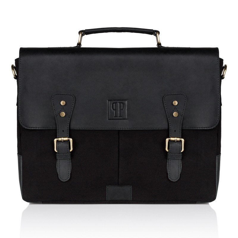 Torba Męska Na Ramię Czarna Paolo Peruzzi T-07-Bl