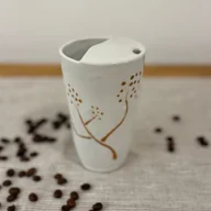 Kubki - Porcelanowy kubek do kawy na wynos 375ml - miniaturka - grafika 1
