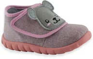 Buty dla dziewczynek - Dziewczęce kapcie do żłobka do przedszkola Befado 454P037 Flexi Różowe - miniaturka - grafika 1