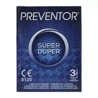 Prezerwatywy - Preventor, Super Duper, Prezerwatywy prążkowane Waniliowe, 3 szt. - miniaturka - grafika 1
