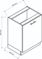 Szafka kuchenna stojąca 60 VITA D60 P/L biała połysk