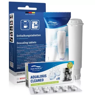 Zestaw Bosch, Filtr Aqualogis AL-TES46, Tabletki Odkamieniające - SIEMENS  311864 - 3szt, Tabletki Czyszczące Aqualogis Cleaneo 10 szt. - Akcesoria i części do ekspresów do kawy - miniaturka - grafika 1