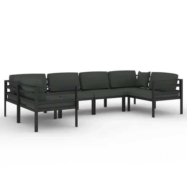 Modułowy zestaw wypoczynkowy do ogrodu z aluminium, antracytowy, 70x70x64,