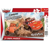 Puzzle - Trefl, puzzle, Disney, Auta, Wyścig na pustyni, 15 el. - miniaturka - grafika 1