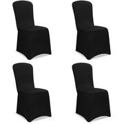 Pokrowce na meble - 4x Pokrowiec na krzesło Stretch czarny - miniaturka - grafika 1