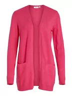 Swetry damskie - Vila Damski kardigan Viril Open L/S Knit Cardigan-Noos, Pink Yarrow/Szczegóły: ciemny melanż, XS - miniaturka - grafika 1